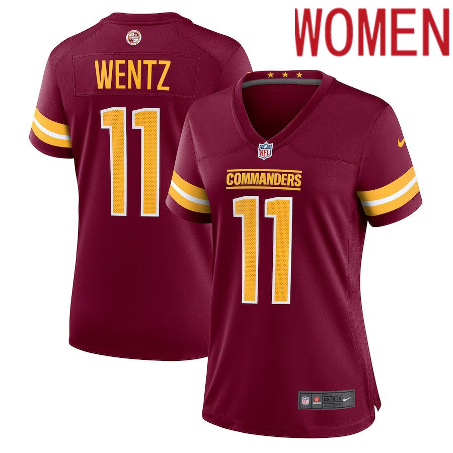 Women Washington Commanders #11 Carson Wentz Nike Burgundy Game NFL Jersey->women nfl jersey->Women Jersey